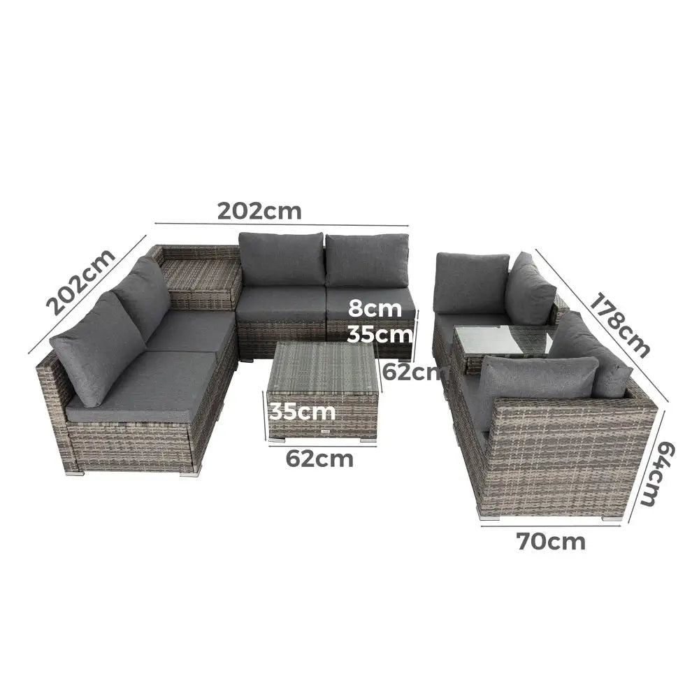 9-Piece Outdoor Setting - Furniture > Outdoor