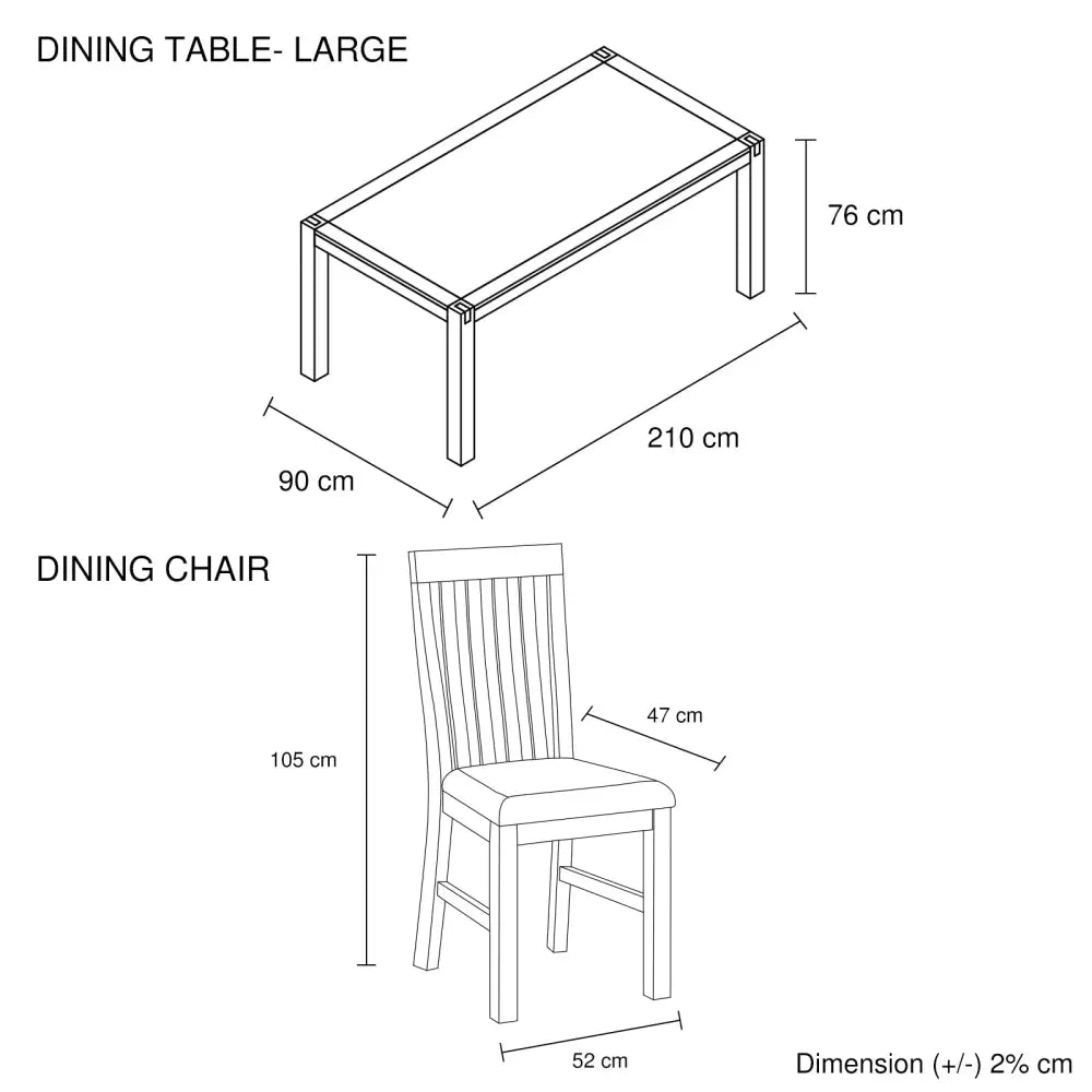 9 Pieces Dining Suite 210cm Large Size Dining Table & 8X Chairs with Solid Acacia Wooden Base in Oak Colour - Furniture