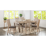 9 Pieces Dining Suite 210cm Large Size Dining Table & 8X Chairs with Solid Acacia Wooden Base in Oak Colour - Furniture