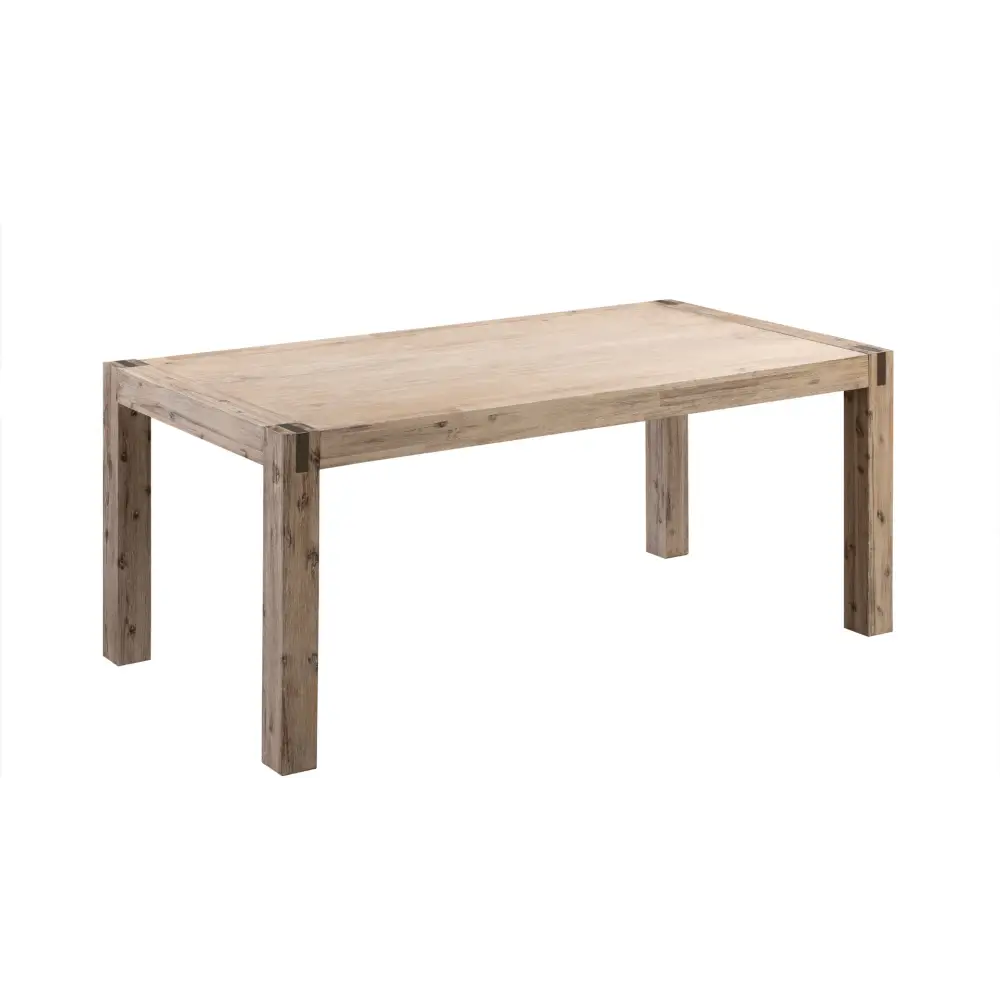 9 Pieces Dining Suite 210cm Large Size Dining Table & 8X Chairs with Solid Acacia Wooden Base in Oak Colour - Furniture