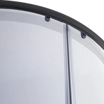 90 x 90cm Black Rounded Sliding 6mm Curved Shower Screen with White Base - Furniture > Bathroom > Shower Heads & Screens