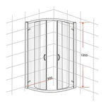90 x 90cm Rounded Sliding 6mm Curved Shower Screen with Base in Black - Furniture > Bathroom > Shower Heads & Screens