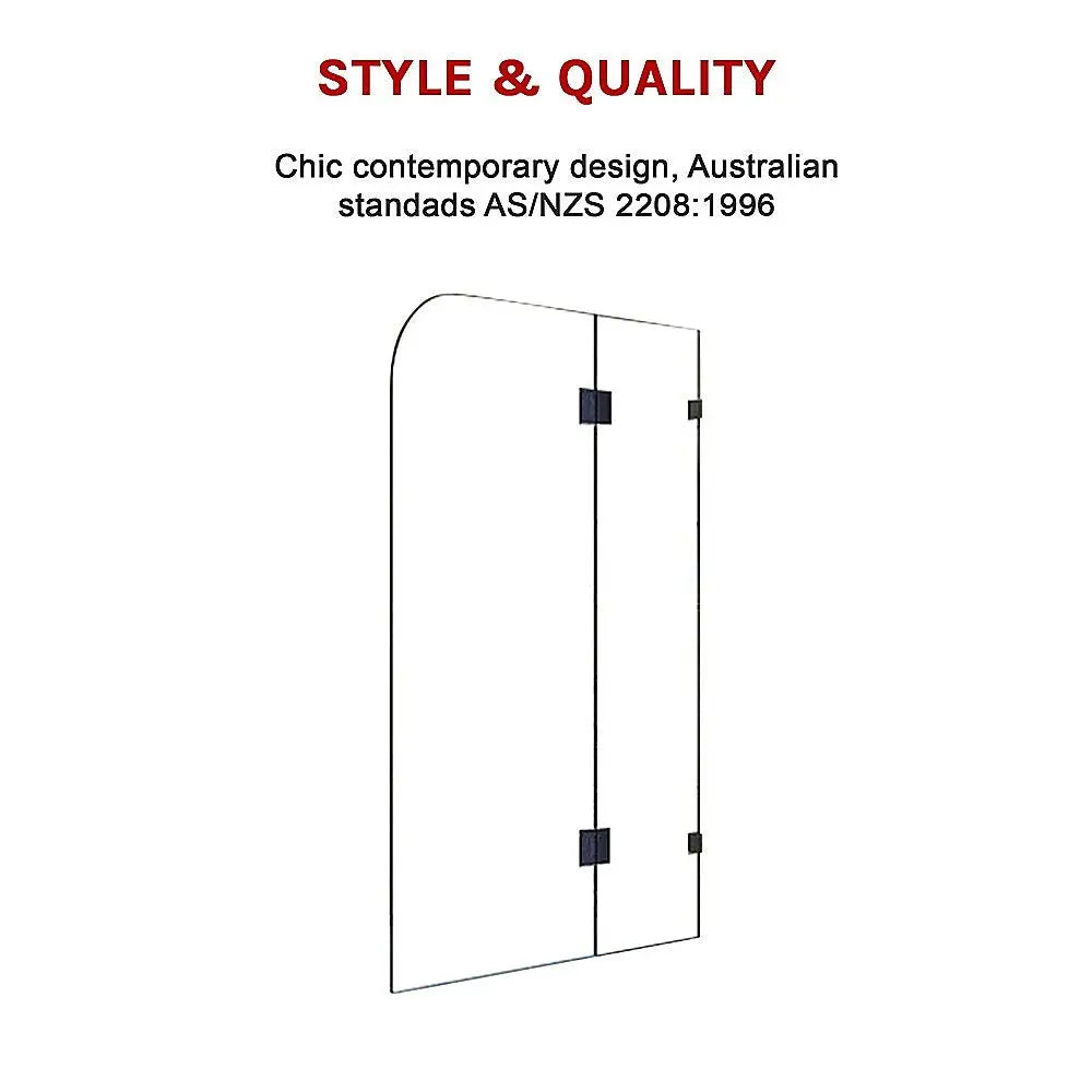 900 x 1450mm Frameless Bath Panel 10mm Glass Shower Screen By Della Francesca - Furniture > Bathroom > Shower Heads &