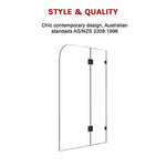 900 x 1450mm Frameless Bath Panel 10mm Glass Shower Screen By Della Francesca - Furniture > Bathroom > Shower Heads &