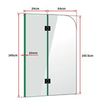 900 x 1450mm Frameless Bath Panel 10mm Glass Shower Screen By Della Francesca - Furniture > Bathroom > Shower Heads &
