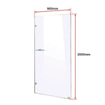900 x 2000mm Frameless 10mm Safety Glass Shower Screen - Furniture > Bathroom > Shower Heads & Screens