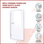 900 x 2000mm Frameless 10mm Safety Glass Shower Screen - Furniture > Bathroom > Shower Heads & Screens