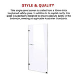 900 x 2100mm Frameless 10mm Safety Glass Shower Screen - Furniture > Bathroom > Shower Heads & Screens