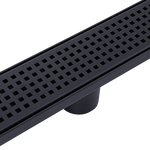900mm Bathroom Shower Black Grate Drain w/Centre outlet Floor Waste Square Pattern - Home & Garden > DIY > Kitchen &