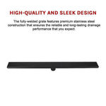 900mm Bathroom Shower Black Grate Drain w/Centre outlet Floor Waste Square Pattern - Home & Garden > DIY > Kitchen &