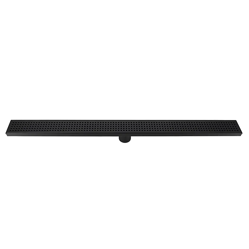 900mm Bathroom Shower Black Grate Drain w/Centre outlet Floor Waste Square Pattern - Home & Garden > DIY > Kitchen &