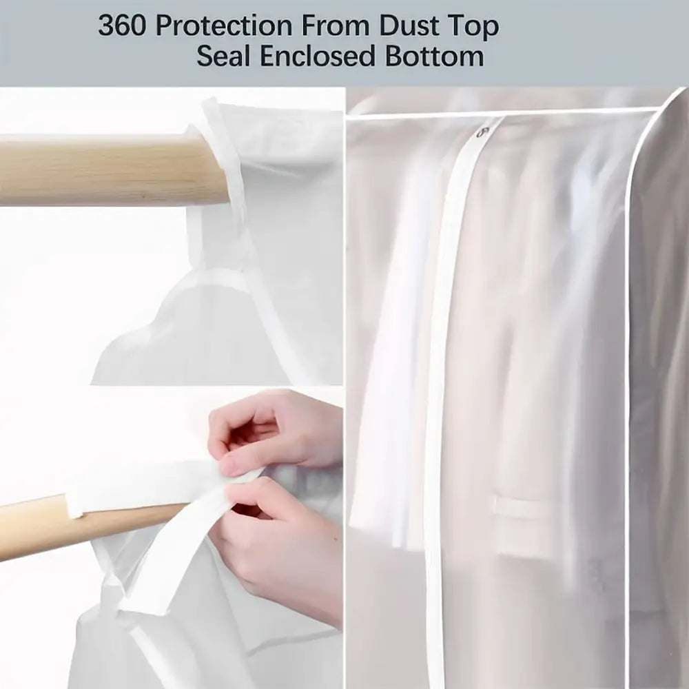 90cm Clothes Dust Cover Wardrobe Cloth Cover Clothes Storage Bag For Garments Suits Dresses Coats - Home & Garden >