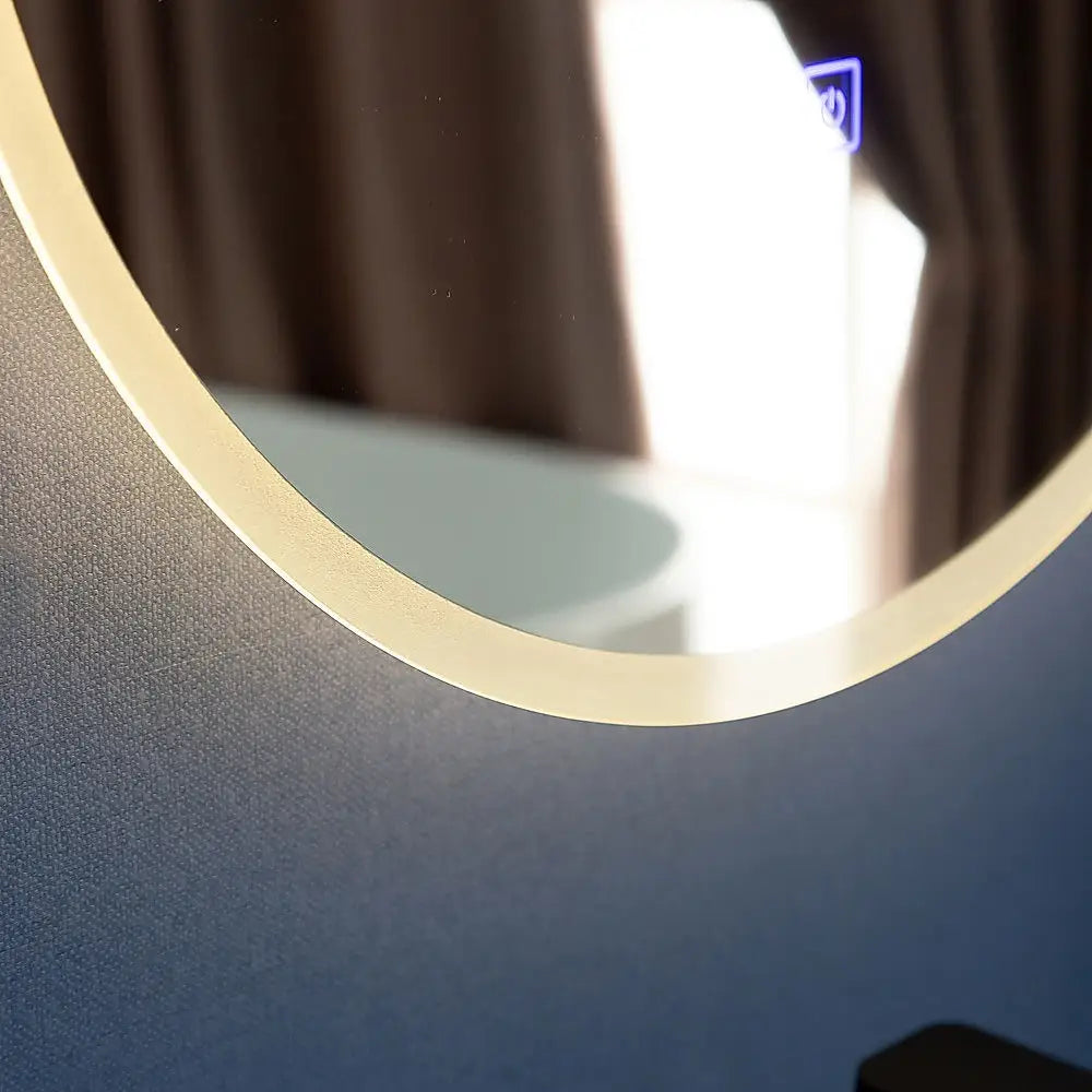 90cm LED Wall Mirror Bathroom Mirrors Light Decor Round - Home & Garden > Bathroom Accessories