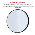 90cm Round Wall Mirror Bathroom Makeup Mirror by Della Francesca - Home & Garden > DIY > Kitchen & Bathroom DIY
