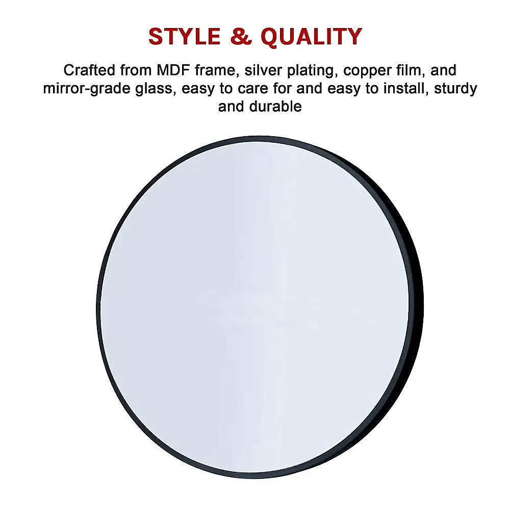 90cm Round Wall Mirror Bathroom Makeup Mirror by Della Francesca - Home & Garden > DIY > Kitchen & Bathroom DIY