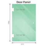 90cm Wall to Wall Frameless Shower Screen with Chrome Channel and SS Hinges - Furniture > Bathroom > Shower Heads &