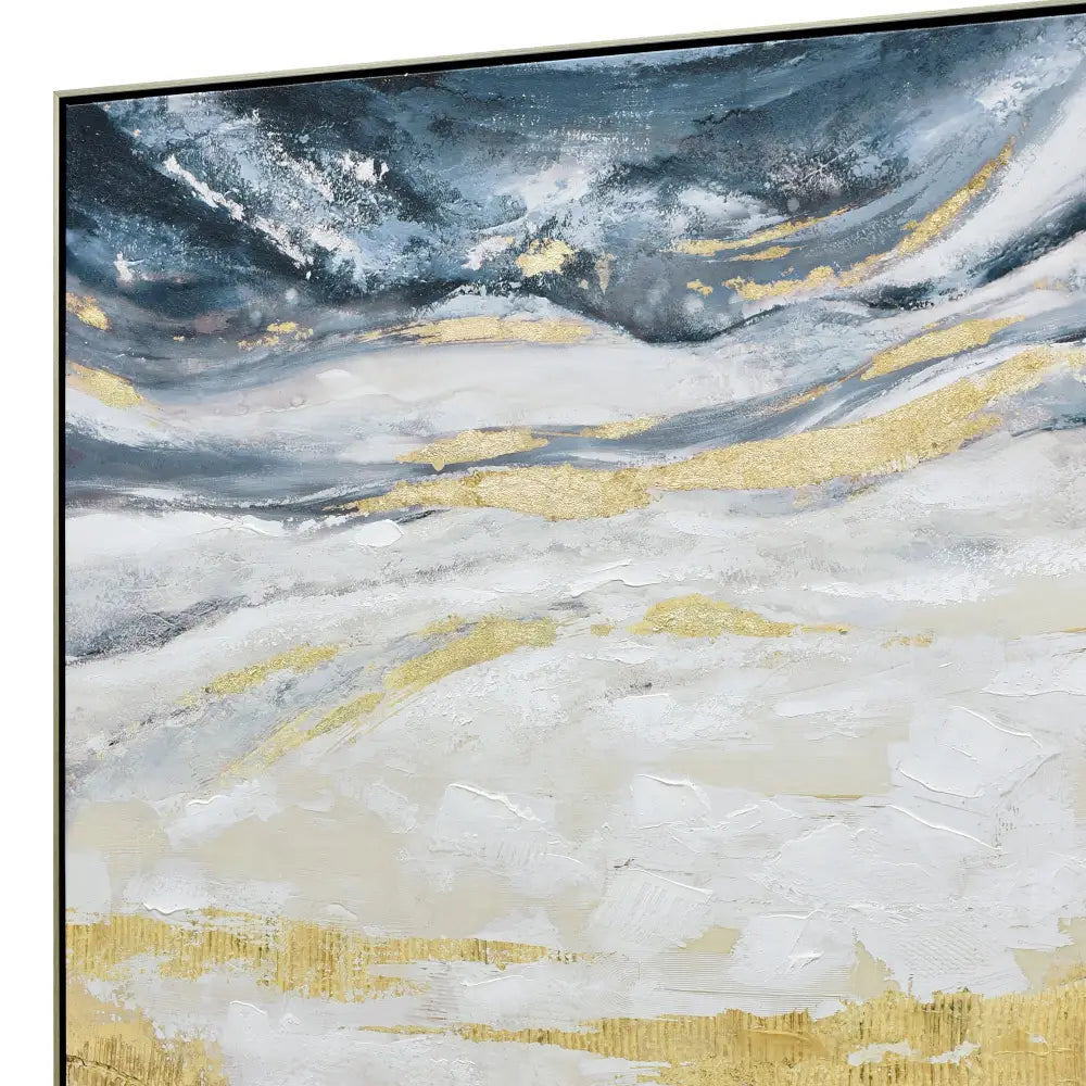 90X120cm Golden Horizon Champagne Framed Canvas Wall Art - Home & Garden > Wall Art
