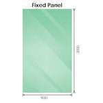 90x200cm Single Shower Glass Screen with Black Wall U-Brackets - Furniture > Bathroom > Shower Heads & Screens