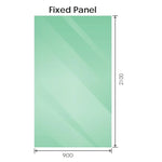 90x210cm Single Shower Glass Screen with Black Wall & Floor Channel - Furniture > Bathroom > Shower Heads & Screens