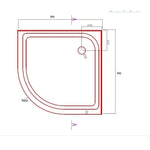 90x90cm Rounded Curved Shower Base in White - Home & Garden > Bathroom Accessories > Shower Accessories