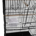92cm Large Portable Wire Bird Cage Birdcage Parrot Cage Wooden Stand Pole Feeding Cup Black - Pet Care > Bird > Bird