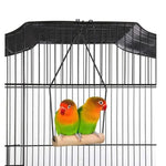 92cm Large Portable Wire Bird Cage Birdcage Parrot Cage Wooden Stand Pole Feeding Cup Black - Pet Care > Bird > Bird