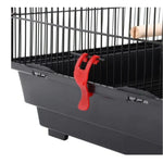 92cm Large Portable Wire Bird Cage Birdcage Parrot Cage Wooden Stand Pole Feeding Cup Black - Pet Care > Bird > Bird