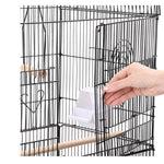92cm Large Portable Wire Bird Cage Birdcage Parrot Cage Wooden Stand Pole Feeding Cup Black - Pet Care > Bird > Bird