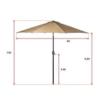 9FT Patio Umbrella Outdoor Garden Table Umbrella with 8 Sturdy Ribs - Home & Garden > Shading