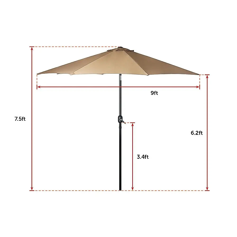 9FT Patio Umbrella Outdoor Garden Table Umbrella with 8 Sturdy Ribs - Home & Garden > Shading