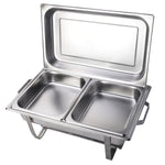 9L Chafing Dish Set Buffet Pan Bain Marie Bow Stainless Steel Food Warmer(2*4.5L) - Home & Garden > Kitchenware