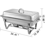 9L Chafing Dish Set Buffet Pan Bain Marie Bow Stainless Steel Food Warmer(1*9L) - Home & Garden > Kitchenware