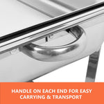 9L Chafing Dish Set Buffet Pan Bain Marie Bow Stainless Steel Food Warmer(3*3L) - Home & Garden > Kitchenware