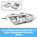 9L Chafing Dish Set Buffet Pan Bain Marie Bow Stainless Steel Food Warmer - Home & Garden > Kitchenware