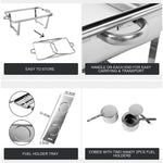 9L Chafing Dish Set Buffet Pan Bain Marie Bow Stainless Steel Food Warmer(2*4.5L) - Home & Garden > Kitchenware