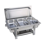 9L Chafing Dish Set Buffet Pan Bain Marie Bow Stainless Steel Food Warmer (3x3L) - Home & Garden > Kitchenware
