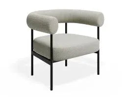 Alouette Light Grey Fabric Lounge Chair with Black Steel Frame