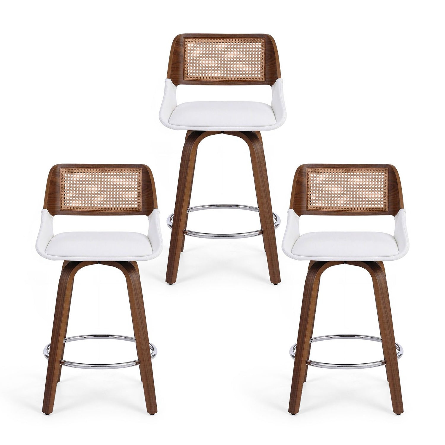 Artiss Wooden Bar Stools Set of 3 Swivel Kitchen Counter Stool Chair 60cm Seat Height