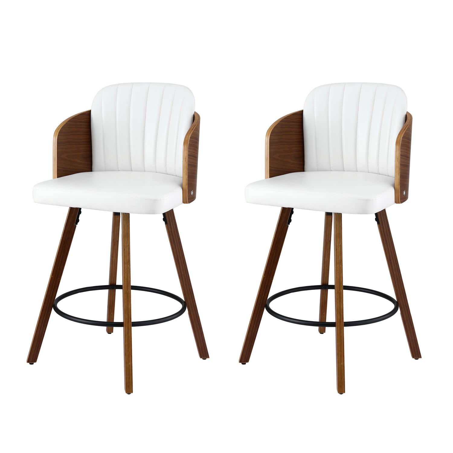 Artiss Wooden Bar Stools Swivel Kitchen Counter Stool Chair 58cm Seat Height