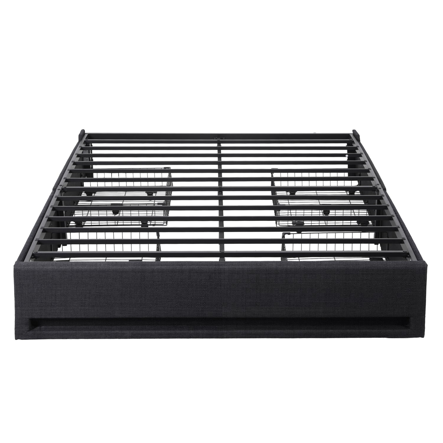 Artiss Queen Bed Frame with Storage Drawers RGB Lights Charging Station Upholstered Fabric