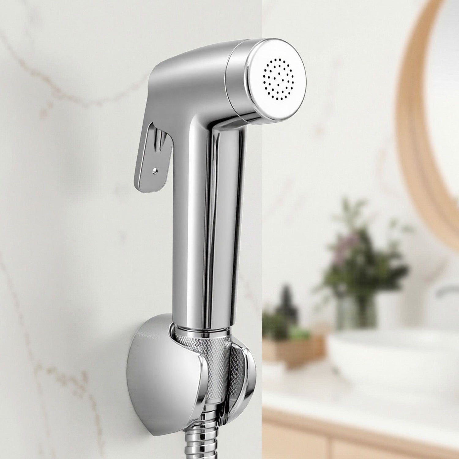 Cefito Handheld Bidet Sprayer for Toilet 1.5m Stainless Steel Hose Jet Spray Adjustable Pressure Bidet Attachment with G1/2 Valve Silver