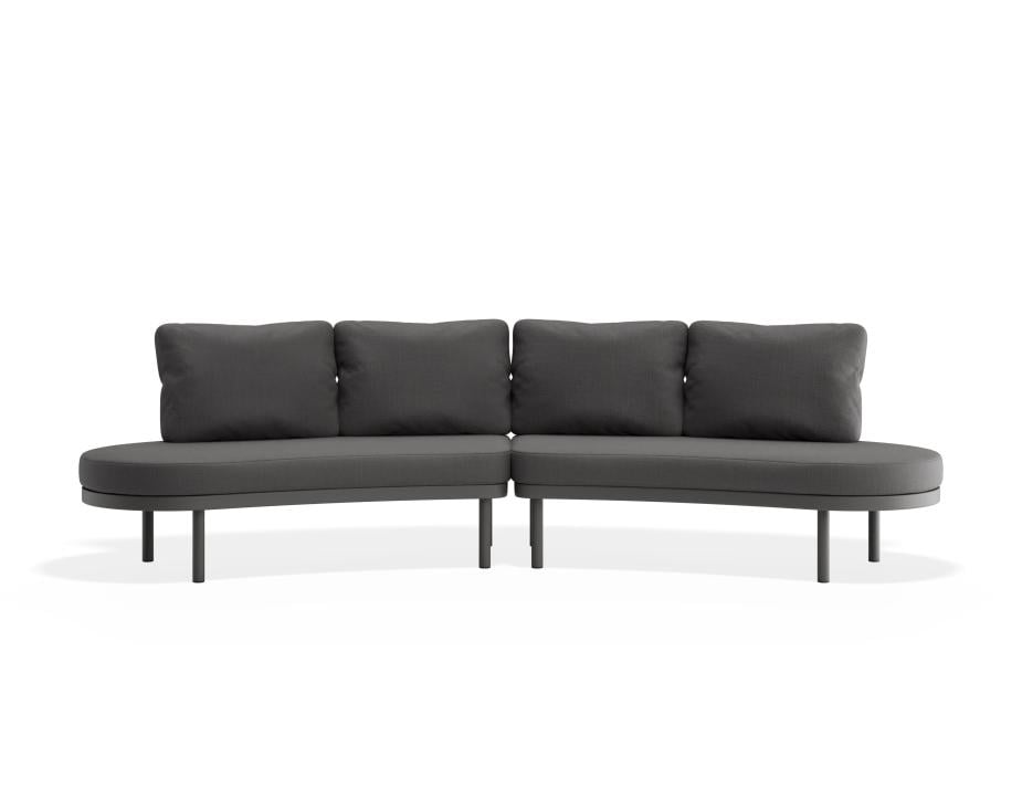 Modern grey sectional sofa on a white background