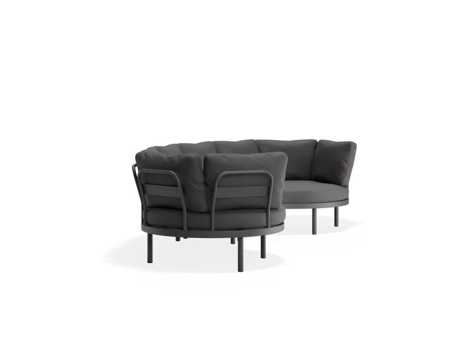 Gray outdoor sofa set on a white background