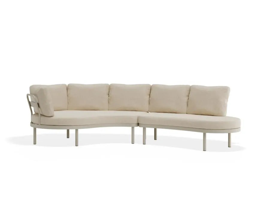 Beige sectional sofa on a white background