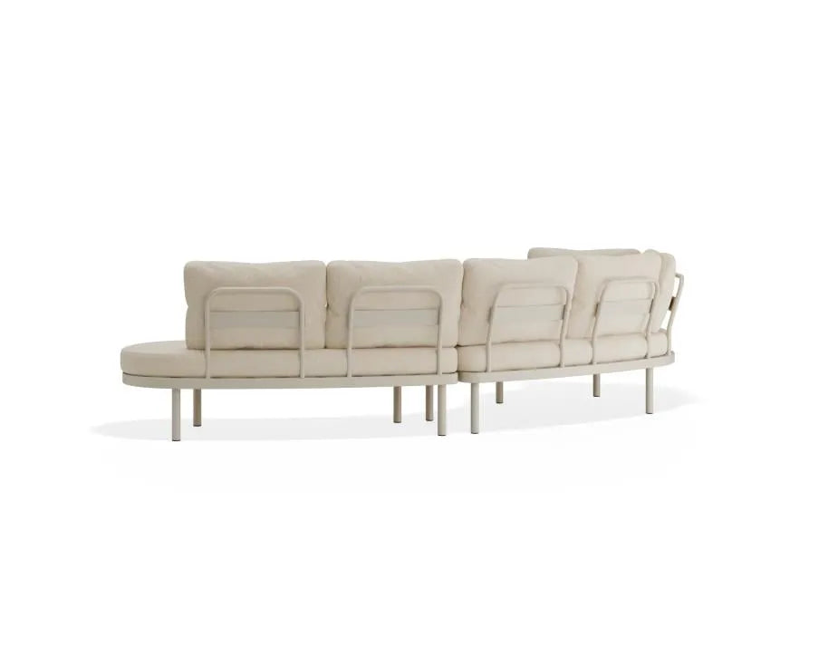 Beige outdoor sofa on a white background