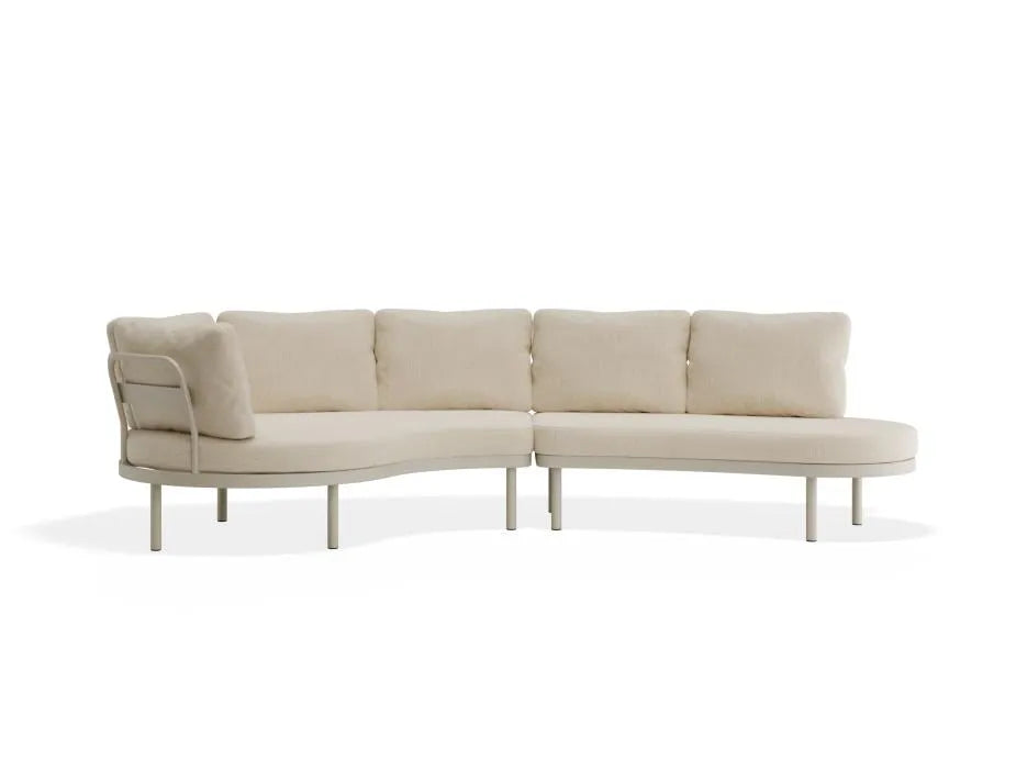 Beige sectional sofa on a white background