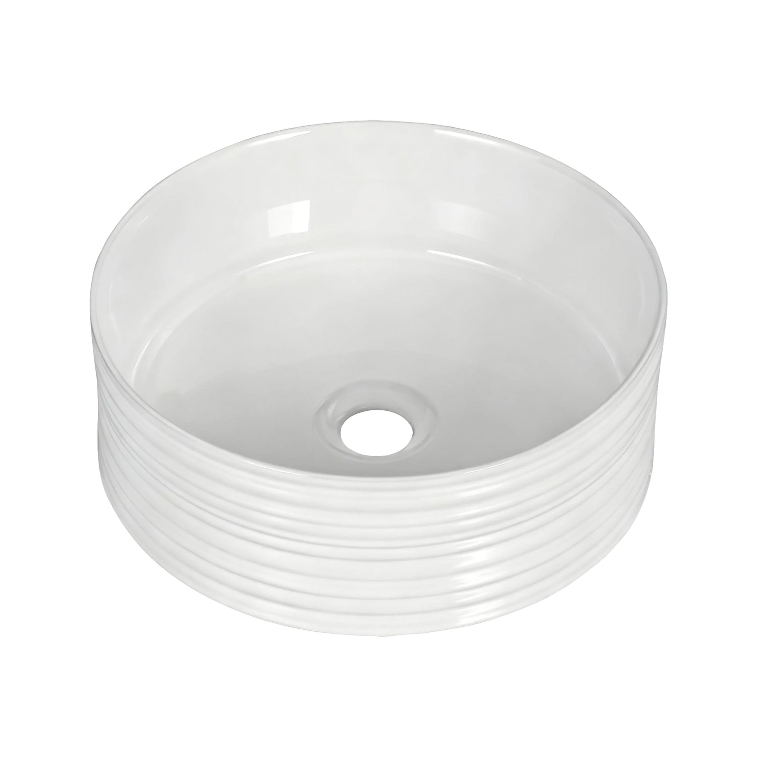 Cefito Bathroom Basin Vanity Sink Vessel Ceramic White Round Countertop 36cm