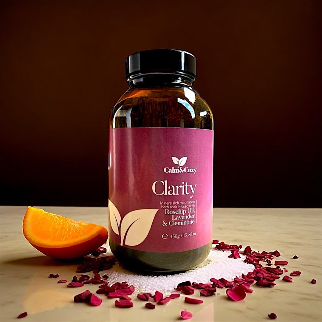 Clarity Magnesium Bath Salts – Lavender, Clementine & Rosehip Soak for Relaxation, Focus & Skin Wellness