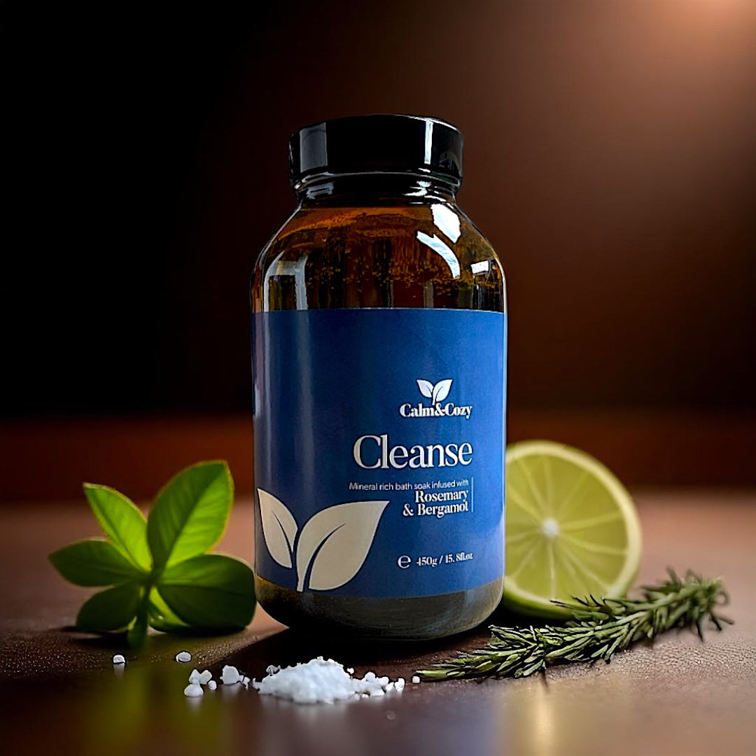 Cleanse Magnesium Bath Soak – Rosemary & Bergamot Blend for Radiant Skin, Circulation & Mental Clarity