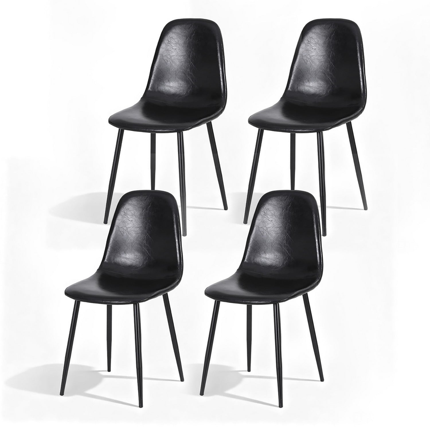 Artiss 4x Dining Chairs Retro PU Leather Kitchen Lounge Cafe Accent Chair Black